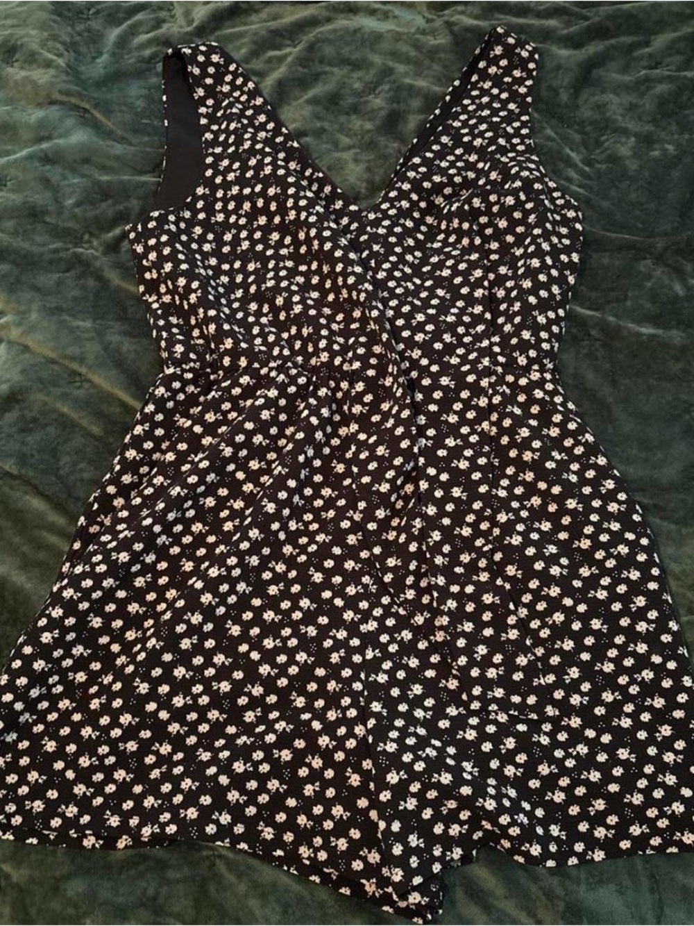 Lily Rose Black Floral V-Neck Romper